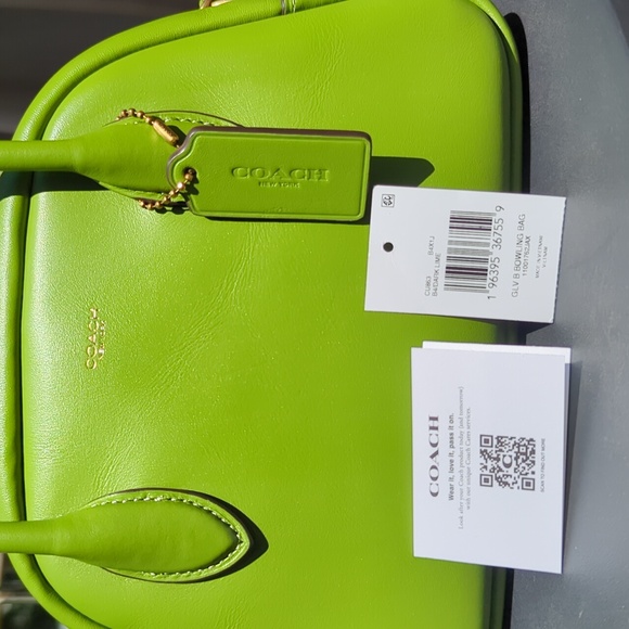 Coach Borough Satchel Dark Lime Green HTF! - Picture 8 of 11